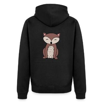Fuchs - Unisex Premium Bio Zip Hoodie - Schwarz - Hinten - Nico (187cm)