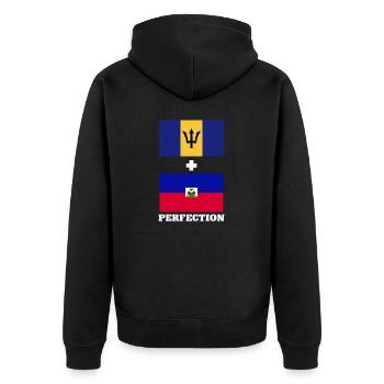 Drapeau de la Barbade Bayan barbadien - Veste à capuche bio Premium Unisexe - noir - Dos - Nico (187cm)