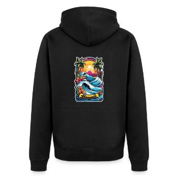 Surfing Beach Palm Tree Sunshine Holidays - Unisex Premium Organic Zip Hoodie - black - Back - Nico (187cm)
