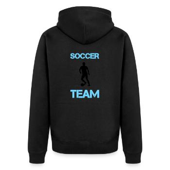 soccer player team - Unisex Premium Bio Zip Hoodie - Schwarz - Hinten - Nico (187cm)