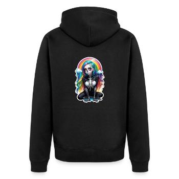 Halloween - Rock & Rainbow - Unisex Premium Organic Zip Hoodie - black - Back - Nico (187cm)