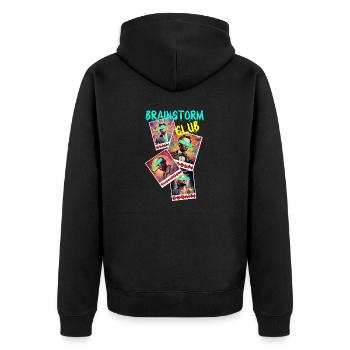 ChinCheck - Unisex Premium Bio Zip Hoodie - Schwarz - Hinten - Nico (187cm)