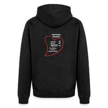 Romantische Liebesherz-valentinstag-paare - Unisex Premium Bio Zip Hoodie - Schwarz - Hinten - Nico (187cm)