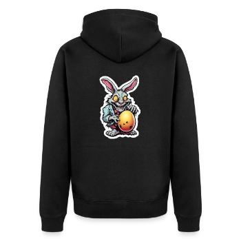 Easter Bunny / Easter / Eggs / Holidays / Easter - Unisex Premium Organic Zip Hoodie - black - Back - Nico (187cm)