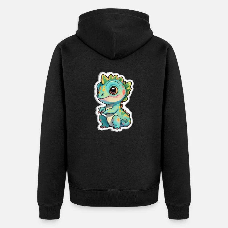 Caméléon mignon - Veste à capuche bio Premium Unisexe - noir