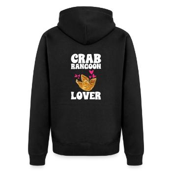 Krabben Rangoon Crab Rangoon - Unisex Premium Organic Zip Hoodie - black - Back - Nico (187cm)