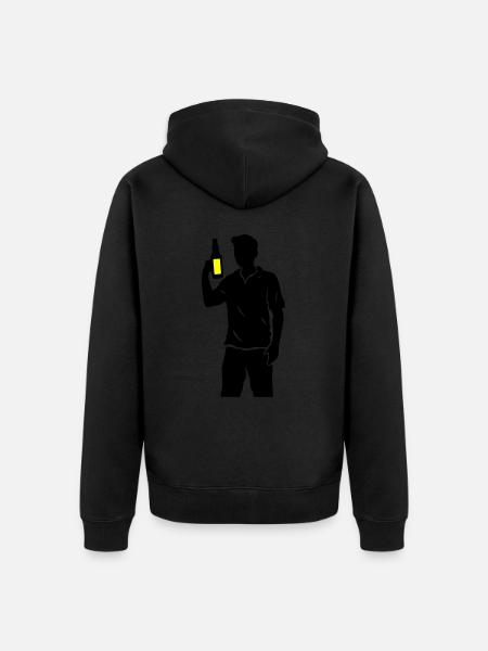 Drinking Team Bottle - Unisex Premium Organic Zip Hoodie - black