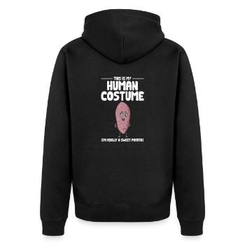 Légumes-racines de patates douces - Veste à capuche bio Premium Unisexe - noir - Dos - Nico (187cm)