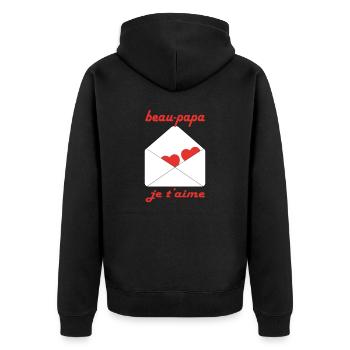 Beautiful daddy I love you - Unisex Premium Organic Zip Hoodie - black - Back - Nico (187cm)