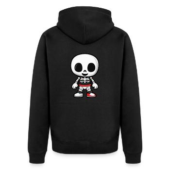 Skeleton Comic Halloween - Unisex Premium Organic Zip Hoodie - black - Back - Nico (187cm)