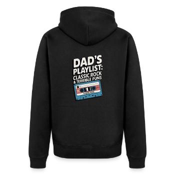 Dad's Playlist - Unisex Premium Bio Zip Hoodie - Schwarz - Hinten - Nico (187cm)