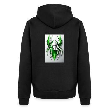 White Animals Spider - Unisex Premium Bio Zip Hoodie - Schwarz - Hinten - Nico (187cm)