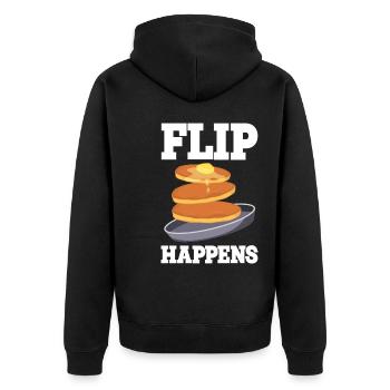 Pfannkuchen - Unisex Premium Bio Zip Hoodie - Schwarz - Hinten - Nico (187cm)