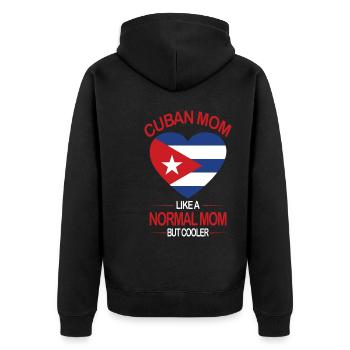 Kuba Flagge - Unisex Premium Bio Zip Hoodie - Schwarz - Hinten - Nico (187cm)