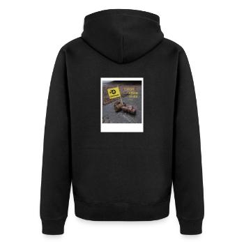 Ist das Kunst - Unisex Premium Bio Zip Hoodie - Schwarz - Hinten - Nico (187cm)
