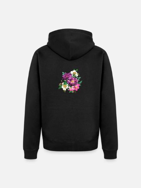 Roses - Unisex Premium Bio Zip Hoodie - Schwarz