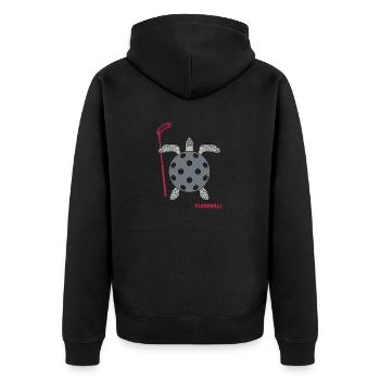 Floorball Floorball Floorballer Floorball Player - Unisex Premium Organic Zip Hoodie - black - Back - Nico (187cm)