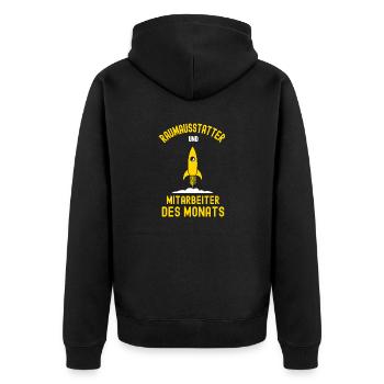 Raumausstatter Mitarbeiter des Monats Dekorateur - Unisex Premium Bio Zip Hoodie - Schwarz - Hinten - Nico (187cm)