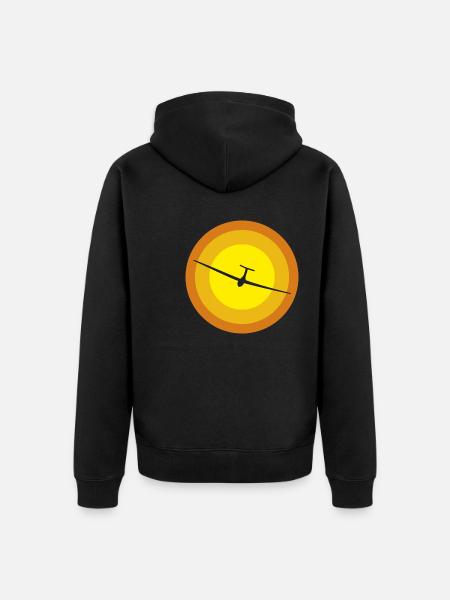 planeur et soleil - Veste à capuche bio Premium Unisexe - noir
