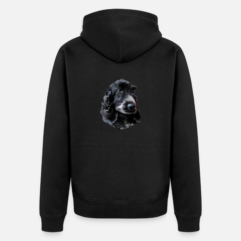 Cocker Spaniel Hund - Unisex Premium Bio Zip Hoodie - Schwarz
