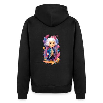 Le petit Mozart 01 - Veste à capuche bio Premium Unisexe - noir - Dos - Nico (187cm)