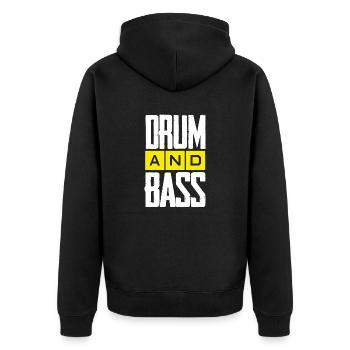 Drum&Bass 2k15 - Unisex Premium Bio Zip Hoodie - Schwarz - Hinten - Nico (187cm)