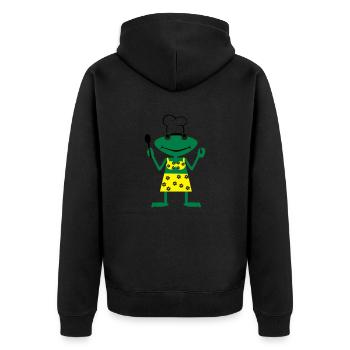 Cook frog - Unisex Premium Bio Zip Hoodie - Schwarz - Hinten - Nico (187cm)