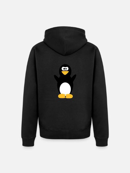 penguin - Unisex Premium Organic Zip Hoodie - black