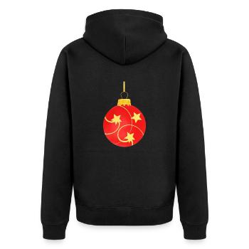Weihnachtskugel Weihnachtsbaumkugel Weihnachten - Unisex Premium Bio Zip Hoodie - Schwarz - Hinten - Nico (187cm)