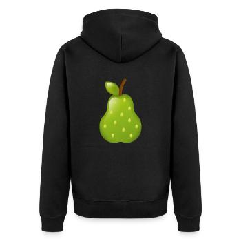 Smiley Pear - Unisex Premium Bio Zip Hoodie - Schwarz - Hinten - Nico (187cm)