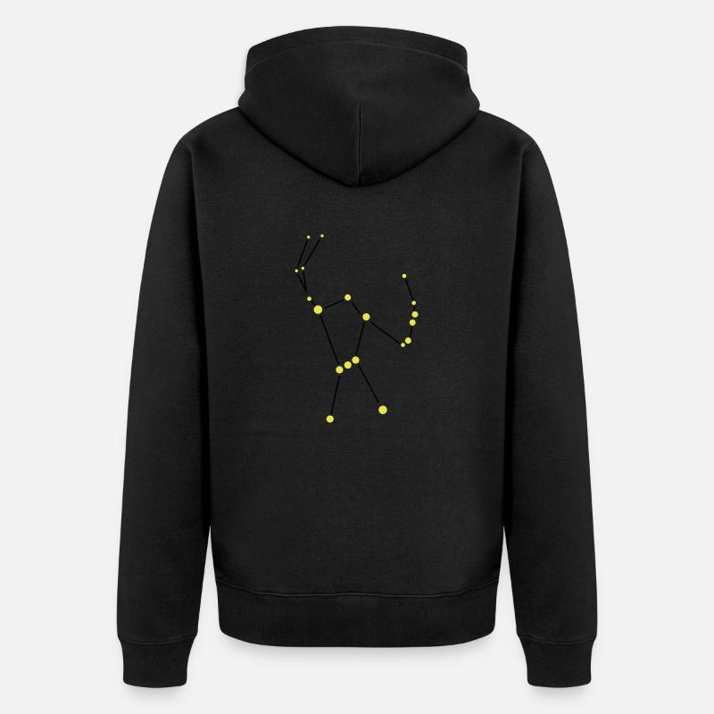 Sternbild Orion - groß - Unisex Premium Bio Zip Hoodie - Schwarz