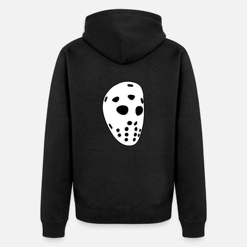 Masque de hockey rétro - Veste à capuche bio Premium Unisexe - noir
