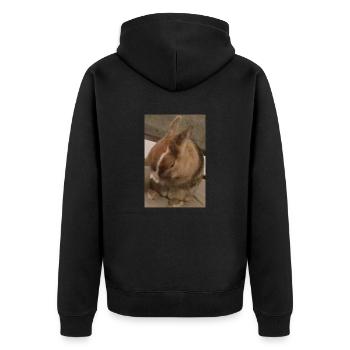 Rabbit - Unisex Premium Organic Zip Hoodie - black - Back - Nico (187cm)