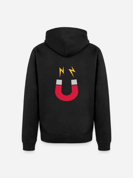 Magnet logo flashes funny - Unisex Premium Organic Zip Hoodie - black