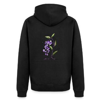 Fleur - Veste à capuche bio Premium Unisexe - noir - Dos - Nico (187cm)