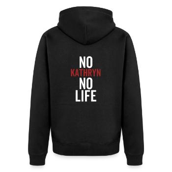 No Kathryn No Life - Unisex Premium Organic Zip Hoodie - black - Back - Nico (187cm)