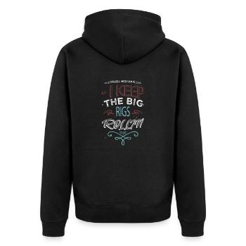 baseballsweatshirt baseballshirt - Unisex Premium Bio Zip Hoodie - Schwarz - Hinten - Nico (187cm)