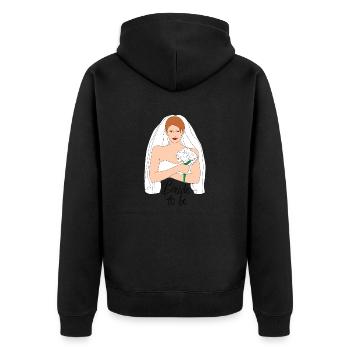bride to be braun 2 - Unisex Premium Bio Zip Hoodie - Schwarz - Hinten - Nico (187cm)