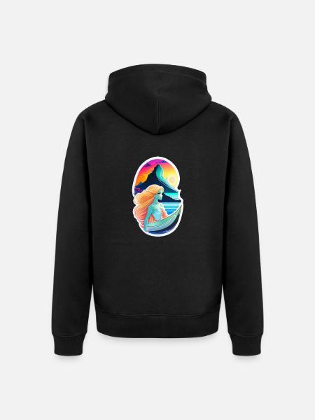 surf - hawaii - manga - Veste à capuche bio Premium Unisexe - noir