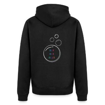 Bla bla blub - Unisex Premium Organic Zip Hoodie - black - Back - Nico (187cm)