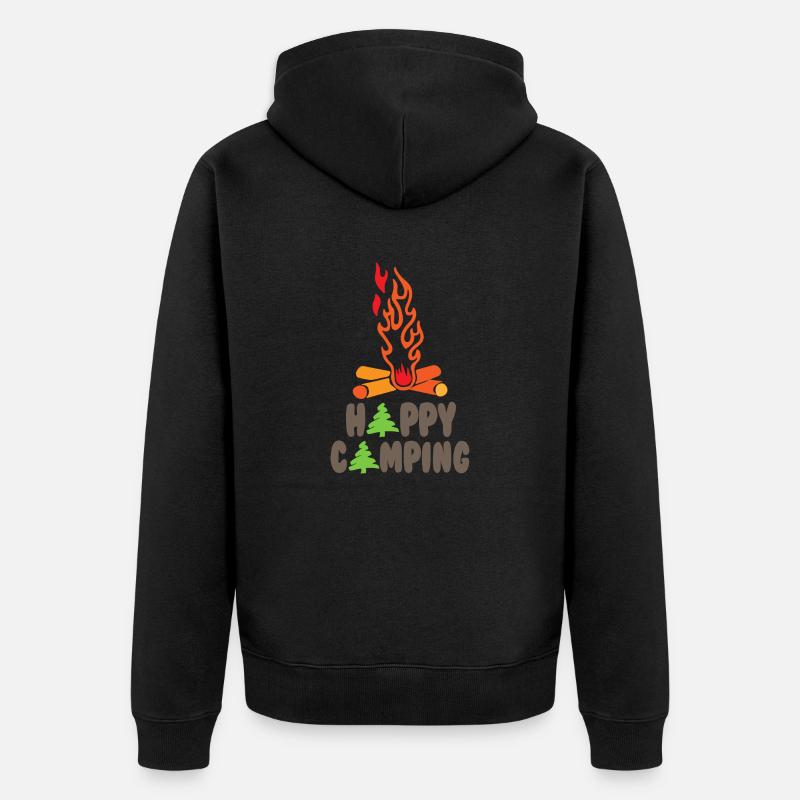 Feu de camping - Veste à capuche bio Premium Unisexe - noir