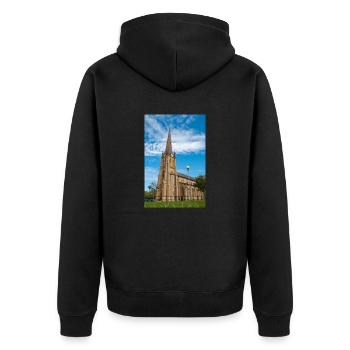 Haga Kirche (Haga kyrka) Göteborg Stadt Schweden - Unisex Premium Bio Zip Hoodie - Schwarz - Hinten - Nico (187cm)