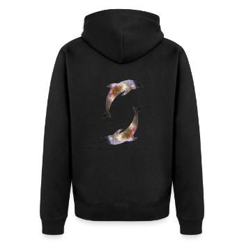 Galaxie des dauphins - Veste à capuche bio Premium Unisexe - noir - Dos - Nico (187cm)