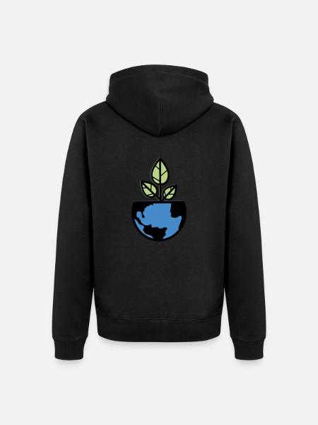 Planet Earth - Unisex Premium Organic Zip Hoodie - black