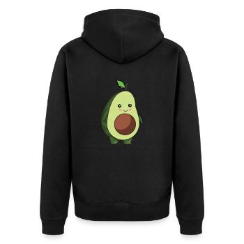 avokado sweet - Unisex Premium Bio Zip Hoodie - Schwarz - Hinten - Nico (187cm)
