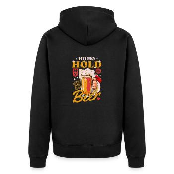 Noel hoho tient ma bière Santa Claus - Veste à capuche bio Premium Unisexe - noir - Dos - Nico (187cm)