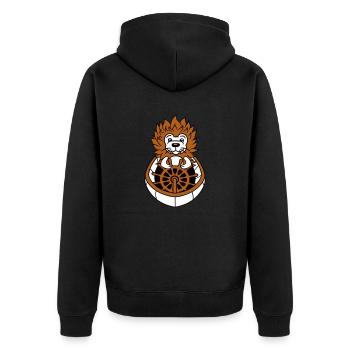 Kleiner Igel Boot Kapitän Lustig Süß Niedlich Lieb - Unisex Premium Bio Zip Hoodie - Schwarz - Hinten - Nico (187cm)