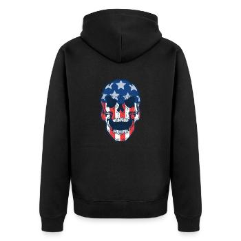 Crâne Amérique Républicain T-Shirt Armée Américaine - Veste à capuche bio Premium Unisexe - noir - Dos - Nico (187cm)