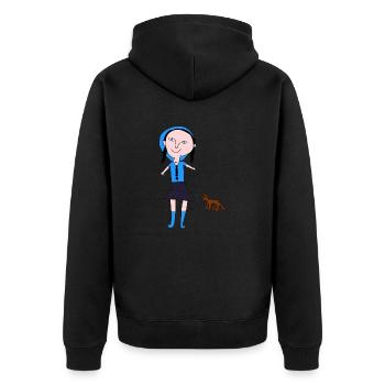PETIT FILLE CHAT - Veste à capuche bio Premium Unisexe - noir - Dos - Nico (187cm)