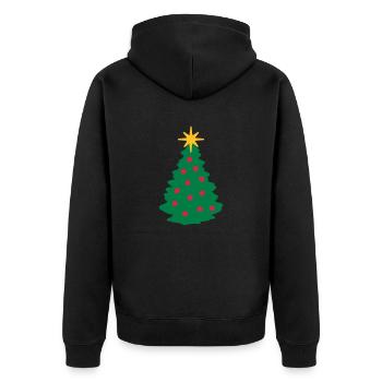 Weihnachtsbaum - Unisex Premium Bio Zip Hoodie - Schwarz - Hinten - Nico (187cm)